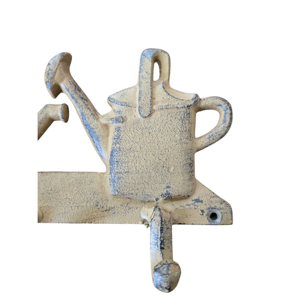 Vintage Style Cast Iron Watering Can Wall Hook Rack Farmhouse Garden Decor - Picture 6 of 8